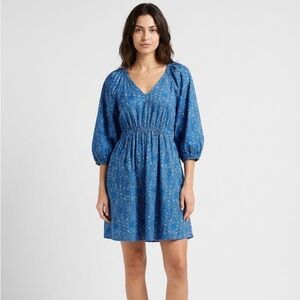 Reitmans Blue Patterned Paisley Mini Dress Women size L